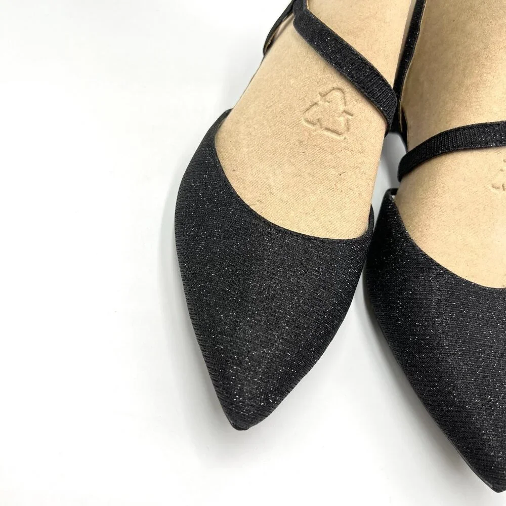 Life Stride Womens Size 9 Minimalist‎ Black Low Heel Pointed Toe Heels Shoes